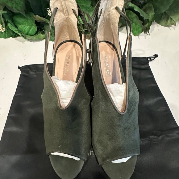 Rachel Zoe Womens Green Suede & Leather Peep-Toe High Heels Size 8 NWOB - Picture 9 of 11